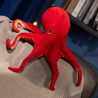 Red Life-like Octopus Plushie
