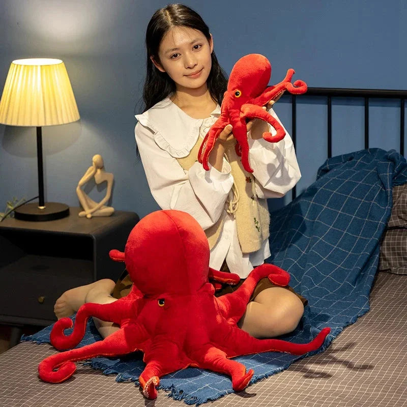 Red Life-like Octopus Plushie