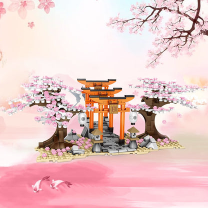 Romantic Japanese Torii Gates Cherry Blossom Trees Building Sets | Special Edition
