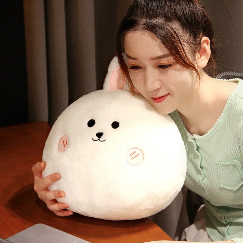 Round Cat Bunny Fox Pillow Plushie Collection