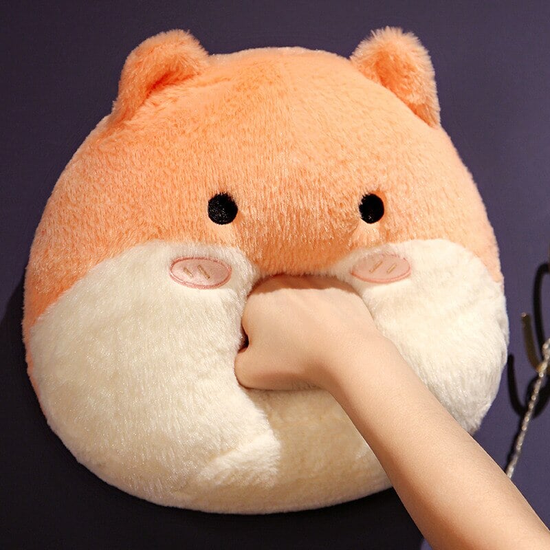 Round Cat Bunny Fox Pillow Plushie Collection