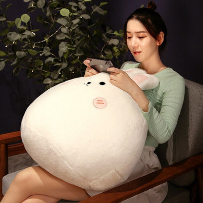 Round Cat Bunny Fox Pillow Plushie Collection