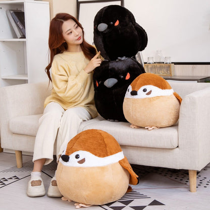 Round Chonky Sparrow Raven Crow Bird Plushies