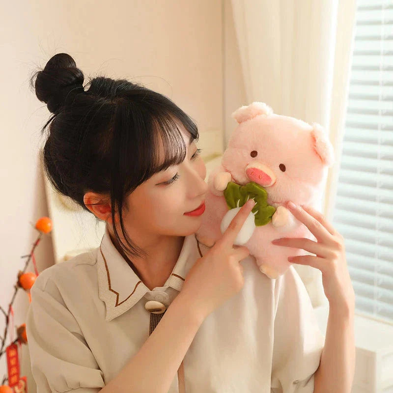 Round Fluffy Chonky Piggy Plushie