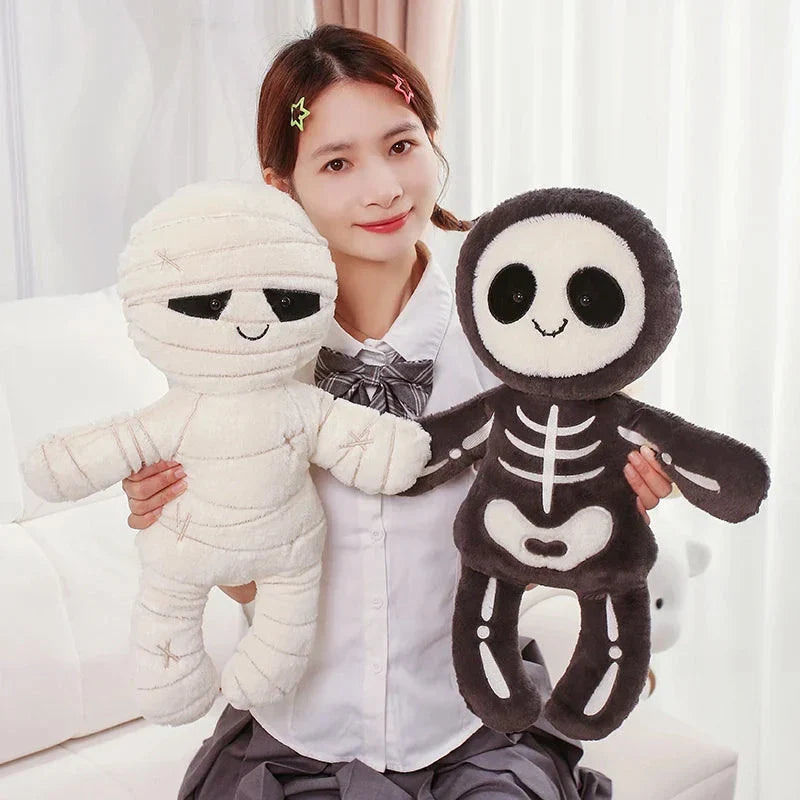 Scary Skeleton and Mummy Halloween Plushies