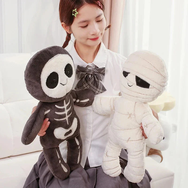 Scary Skeleton and Mummy Halloween Plushies