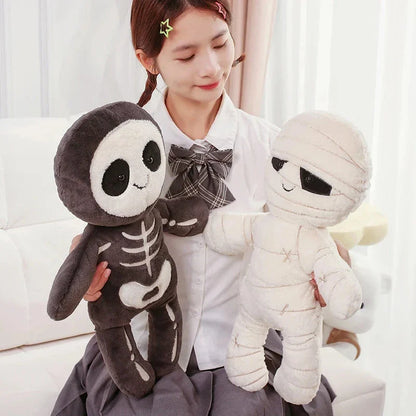 Scary Skeleton and Mummy Halloween Plushies