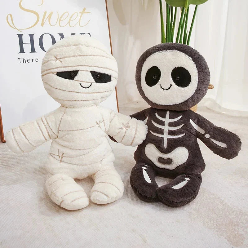 Scary Skeleton and Mummy Halloween Plushies