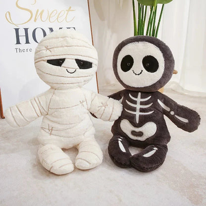 Scary Skeleton and Mummy Halloween Plushies