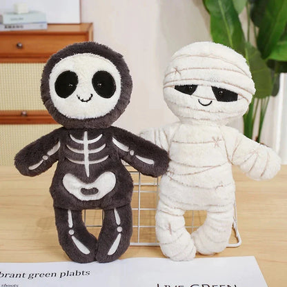 Scary Skeleton and Mummy Halloween Plushies