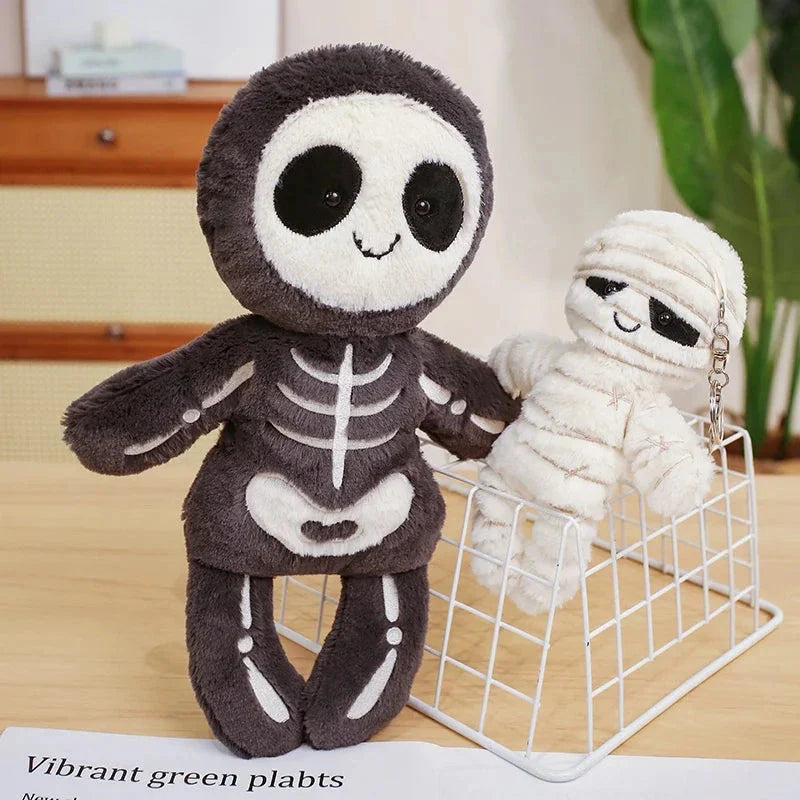 Scary Skeleton and Mummy Halloween Plushies