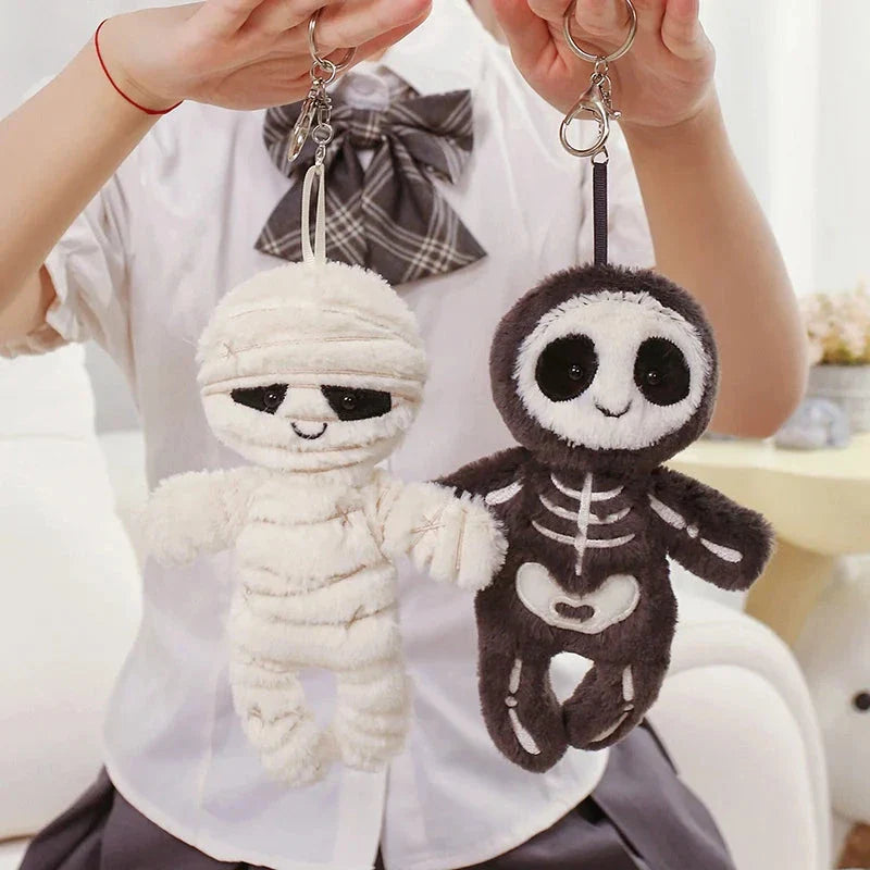 Scary Skeleton and Mummy Halloween Plushies