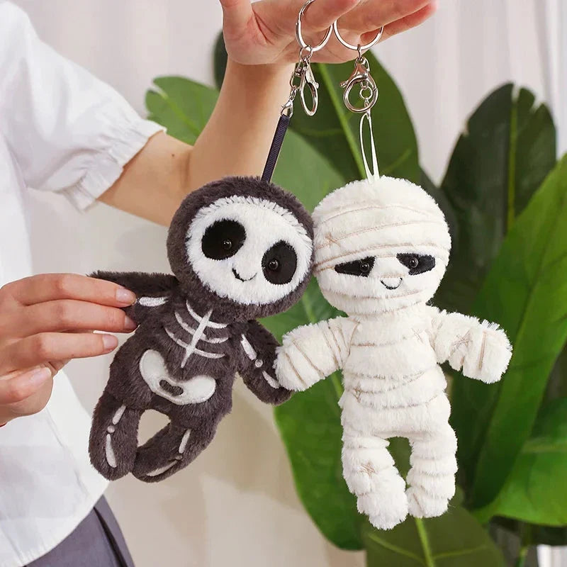 Scary Skeleton and Mummy Halloween Plushies