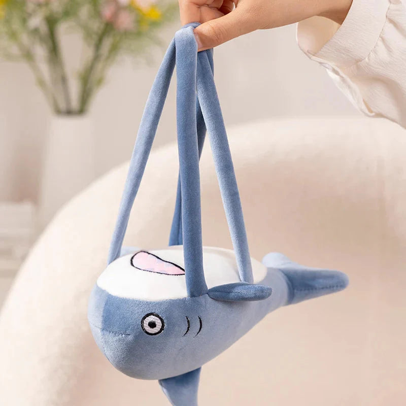 Schnauzer Dog With Shark Bag Plush