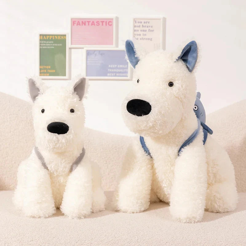 Schnauzer Dog With Shark Bag Plush