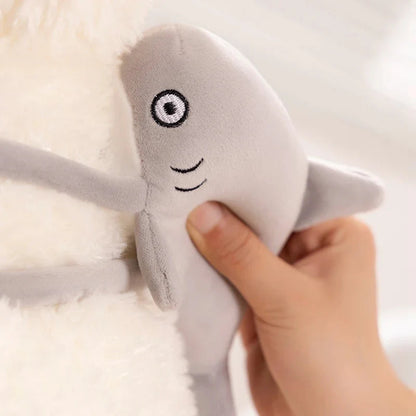Schnauzer Dog With Shark Bag Plush