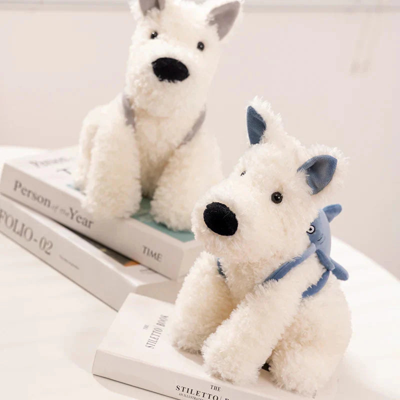 Schnauzer Dog With Shark Bag Plush