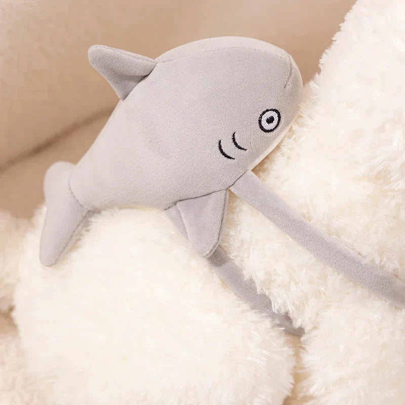 Schnauzer Dog With Shark Bag Plush
