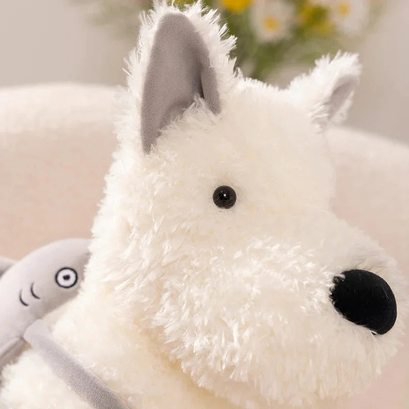 Schnauzer Dog With Shark Bag Plush