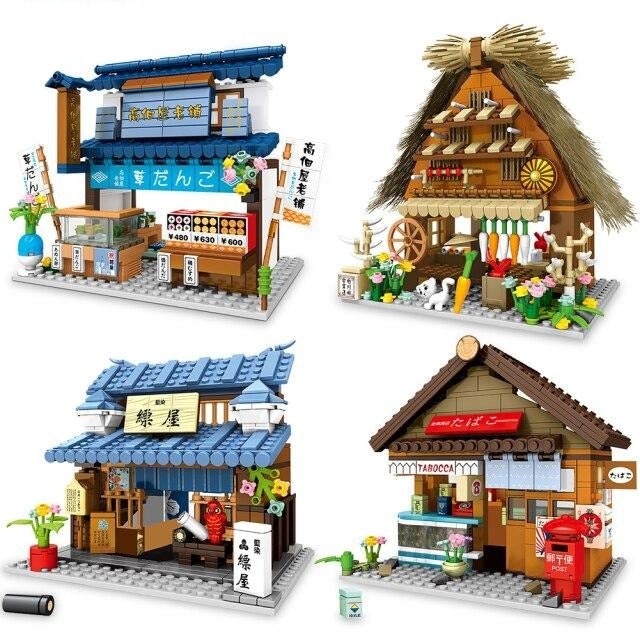 Shirakawa-go Dori Street Japanese Stores Building Sets - Limited Stock