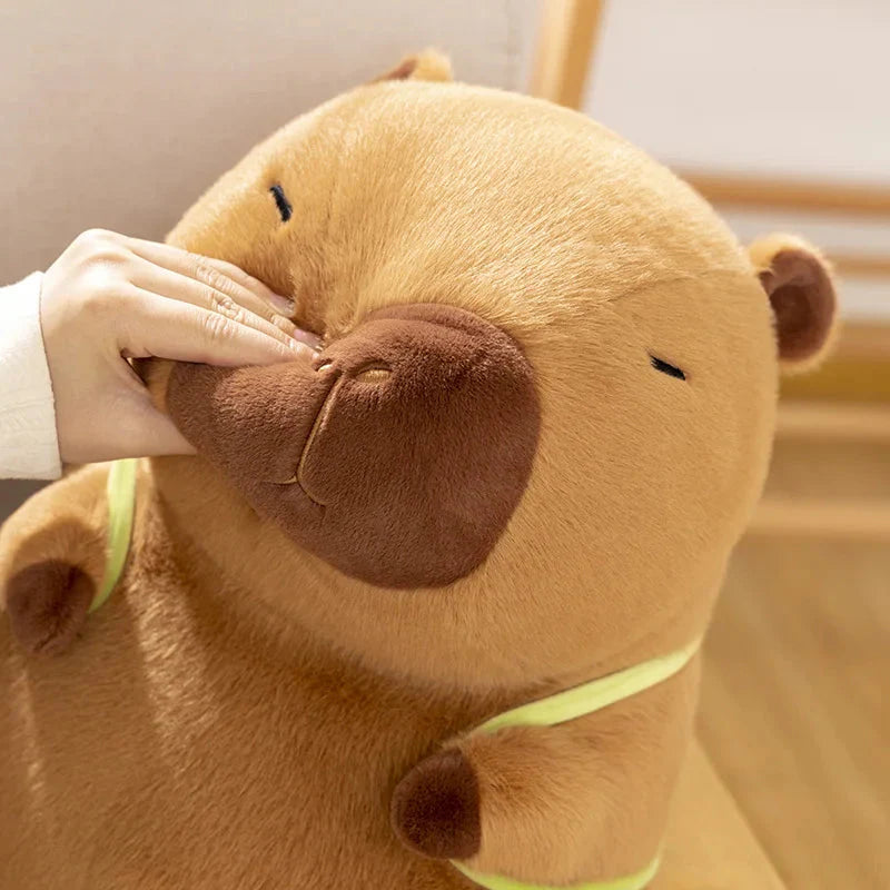 Sleepy Capybara with Mahjong Backpack Plushie