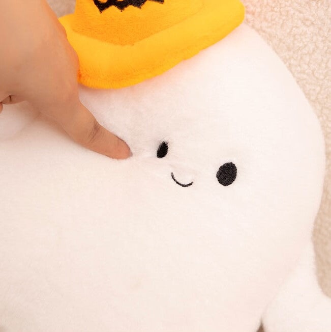 Smiling Halloween Pumpkin Ghost Plush