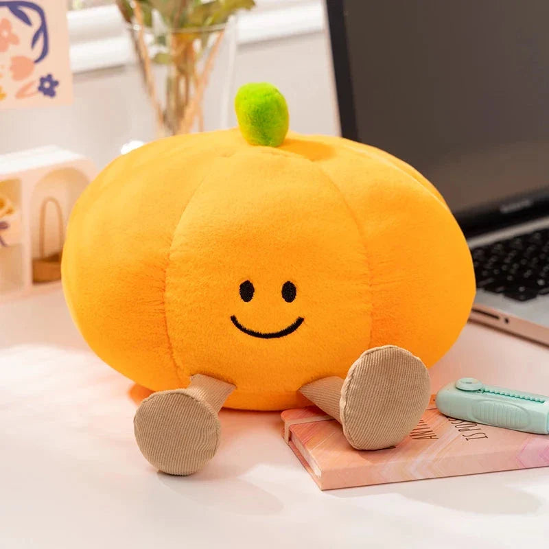 Smiling Halloween Pumpkin Ghost Plush