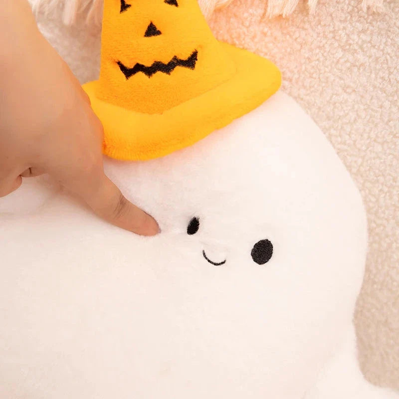 Smiling Halloween Pumpkin Ghost Plush