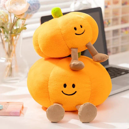 Smiling Halloween Pumpkin Ghost Plush