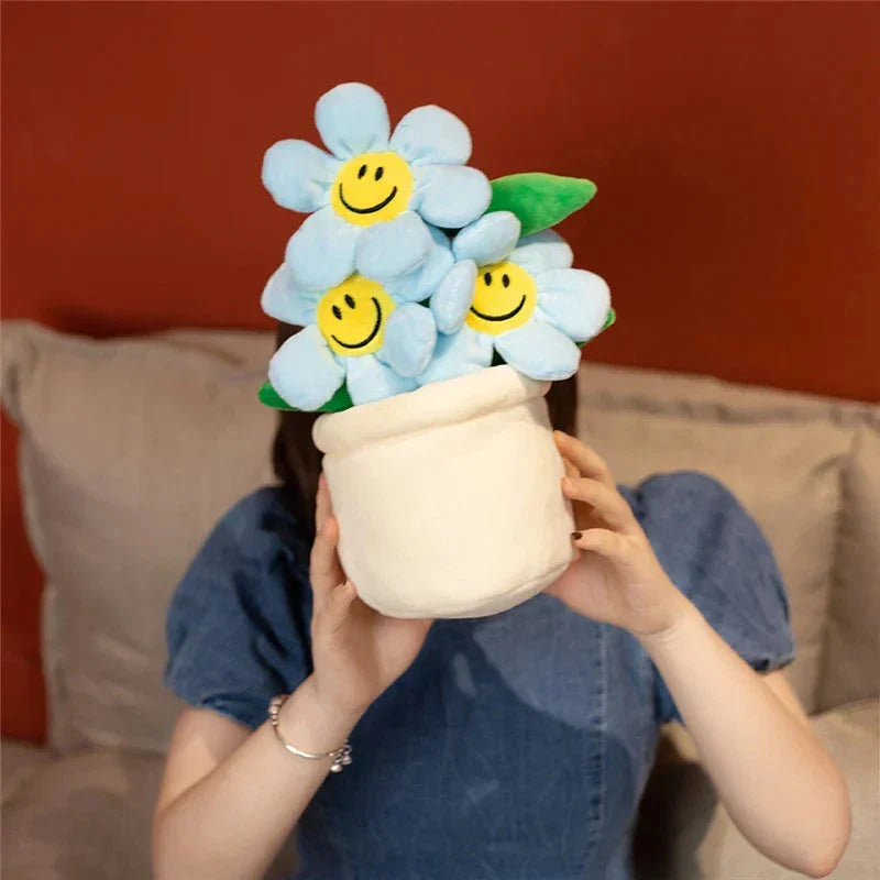 Smiling Sunflower Flowerpot Plush