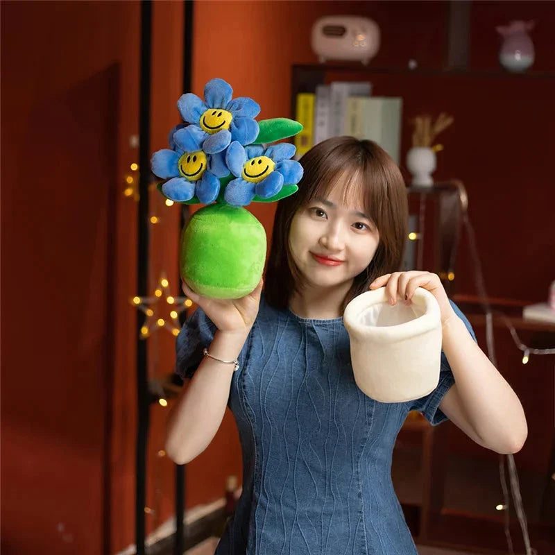 Smiling Sunflower Flowerpot Plush