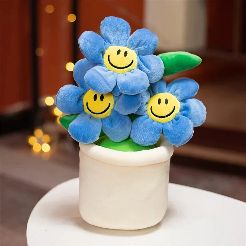 Smiling Sunflower Flowerpot Plush