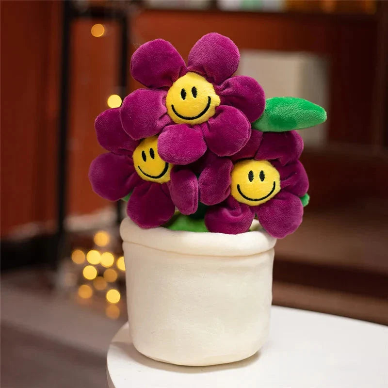 Smiling Sunflower Flowerpot Plush