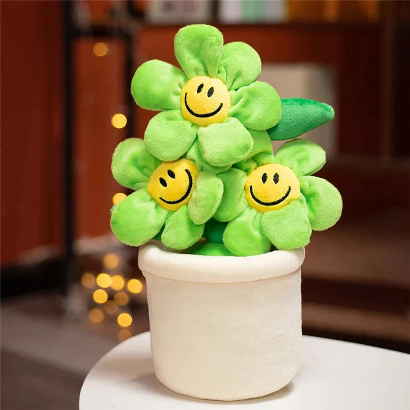 Smiling Sunflower Flowerpot Plush
