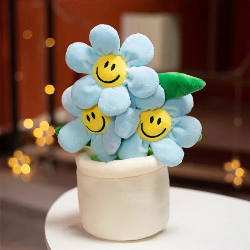 Smiling Sunflower Flowerpot Plush