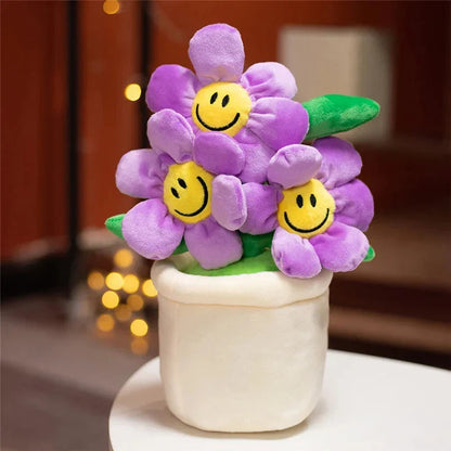 Smiling Sunflower Flowerpot Plush