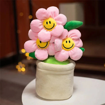 Smiling Sunflower Flowerpot Plush