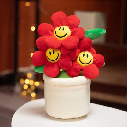 Smiling Sunflower Flowerpot Plush