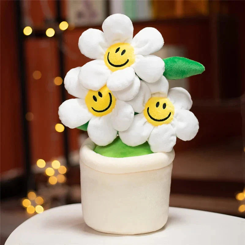 Smiling Sunflower Flowerpot Plush