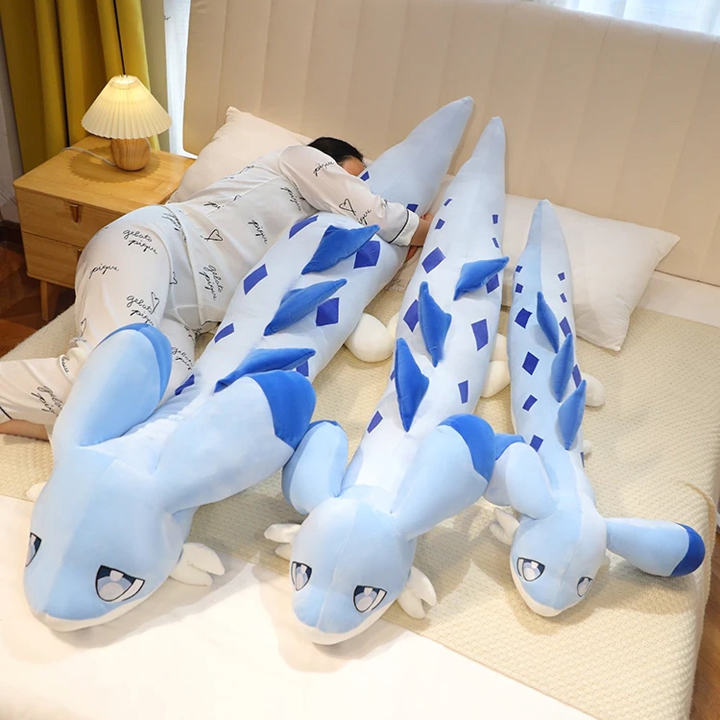 Sofi the Long Kawaii Baby Blue Hybrid Dragon Plushie