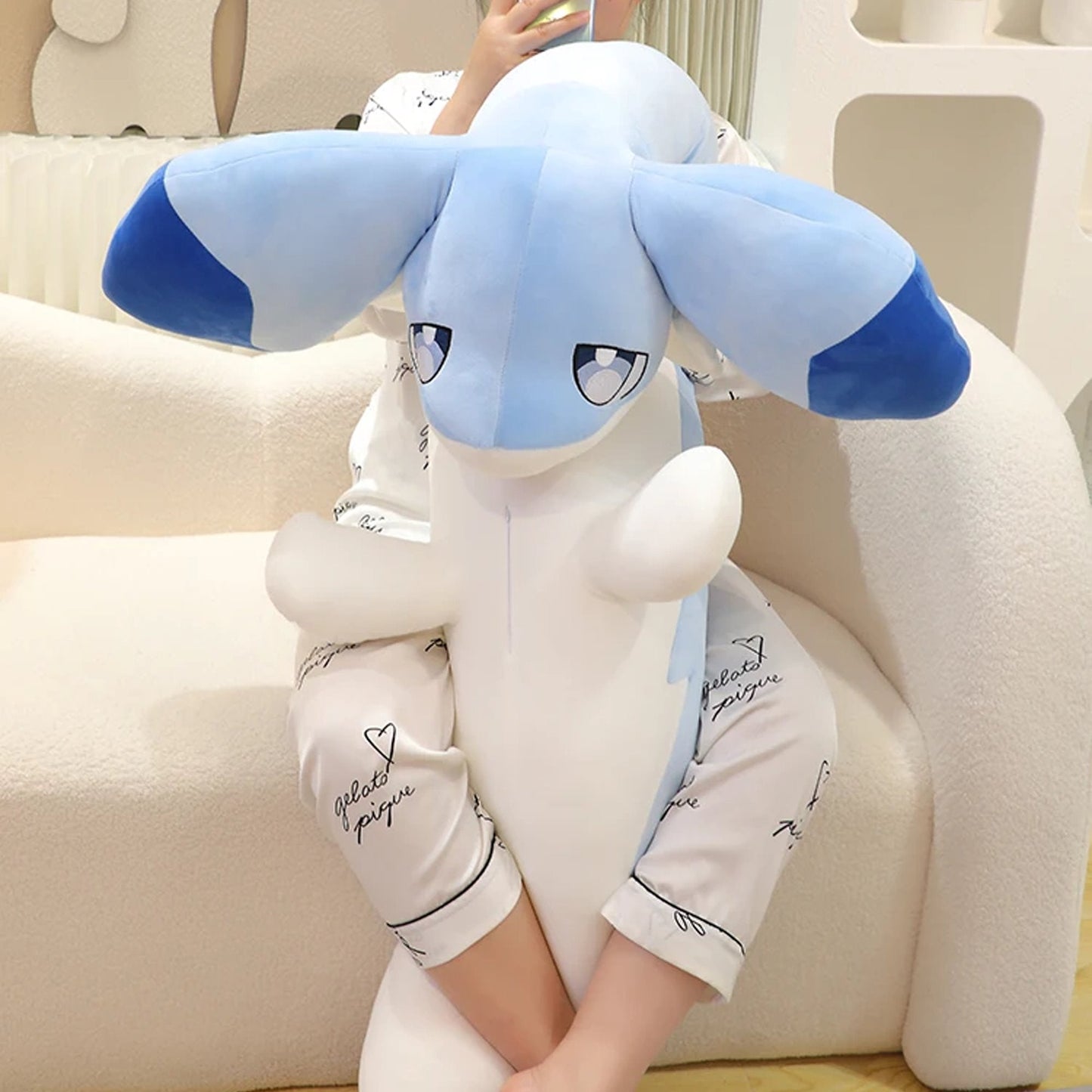 Sofi the Long Kawaii Baby Blue Hybrid Dragon Plushie