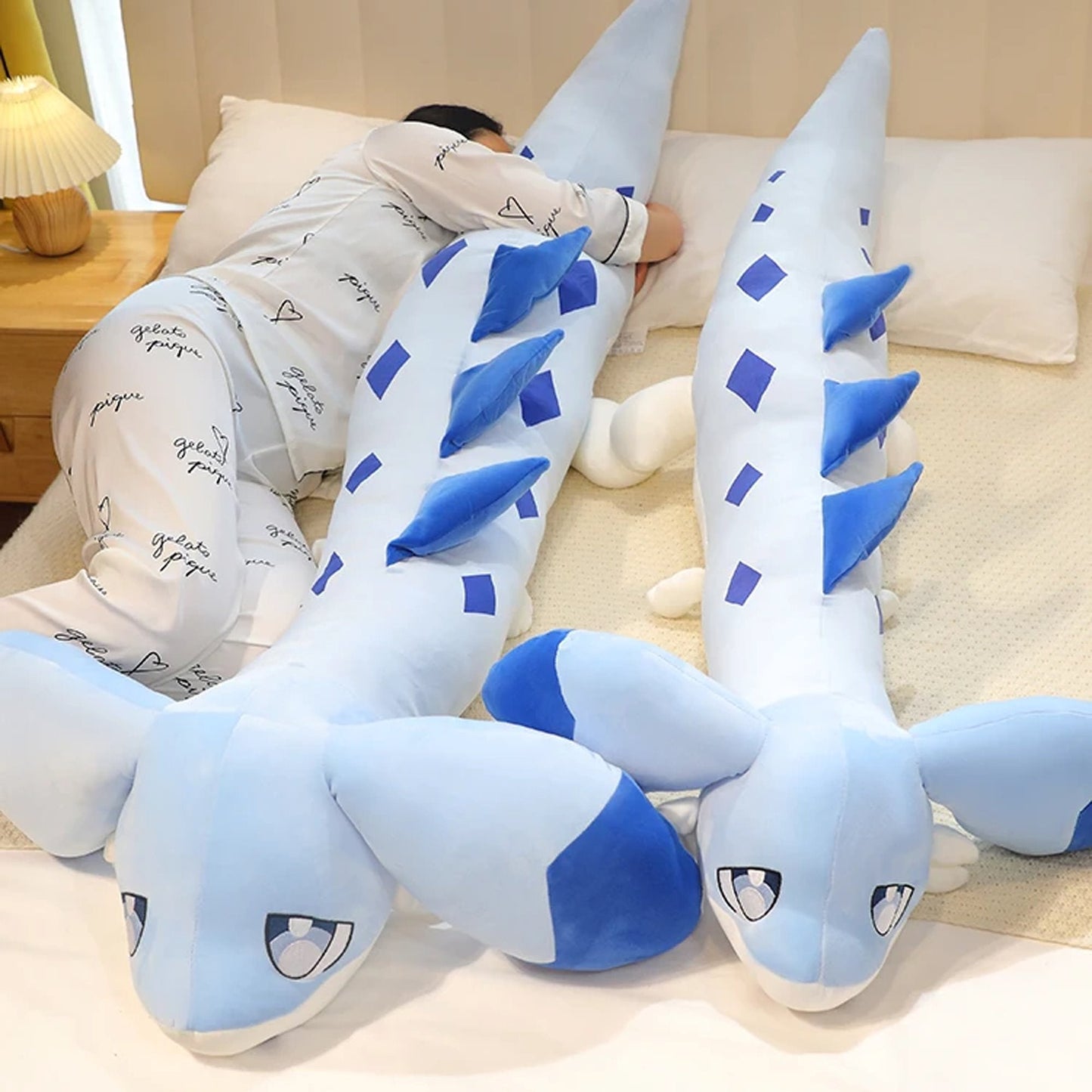 Sofi the Long Kawaii Baby Blue Hybrid Dragon Plushie