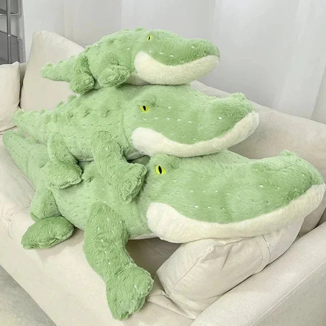 Soft Fluffy Green Crocodile Plush Toy