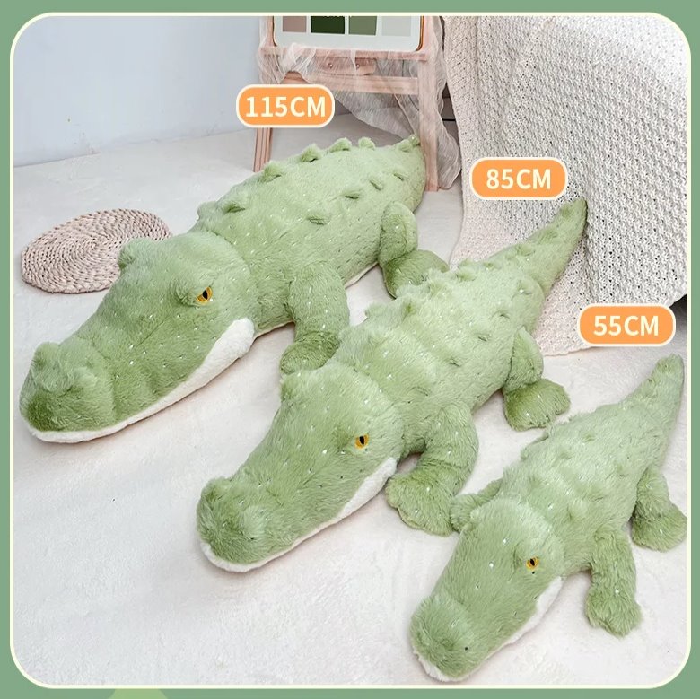 Soft Fluffy Green Crocodile Plush Toy