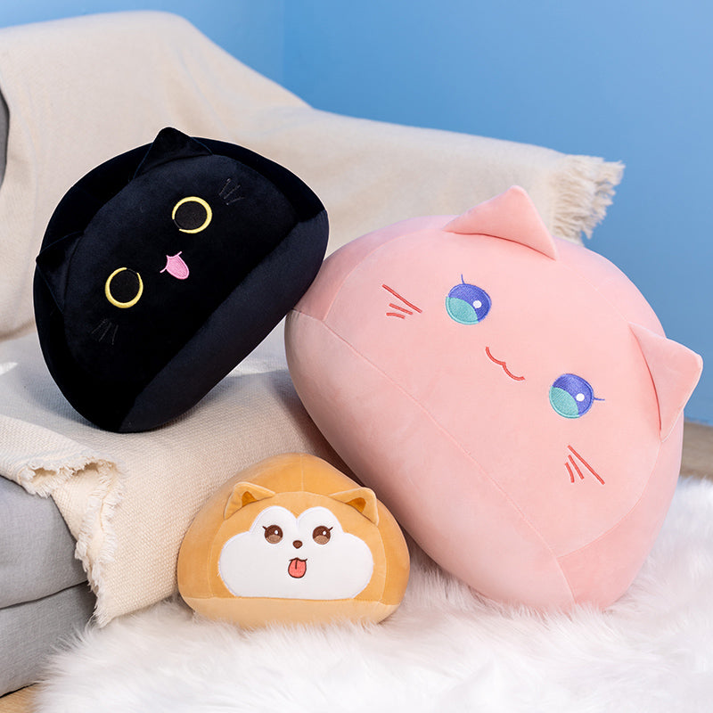 Soft Pebble Cats & Dog Animal Plushies Collection