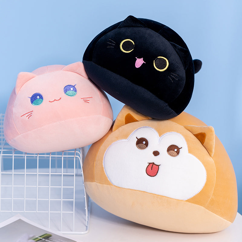 Soft Pebble Cats & Dog Animal Plushies Collection