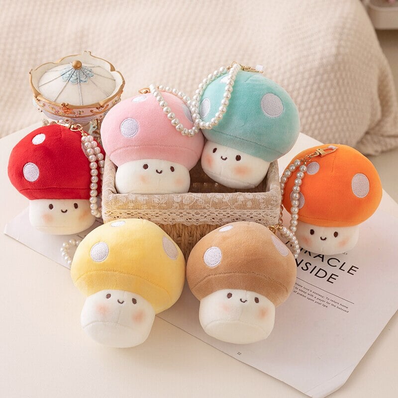 Squishy Mushroom Friends Plushie Keychains