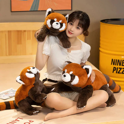 Standing Life-like Fluffy Red Panda Plush