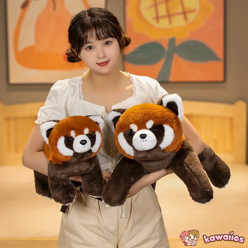 Standing Life-like Fluffy Red Panda Plush