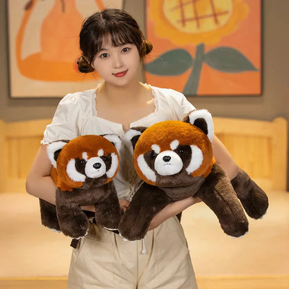 Standing Life-like Fluffy Red Panda Plush